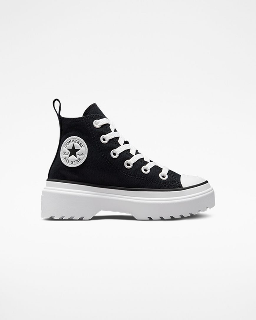 Girls\' Converse Chuck Taylor All Star Lugged Lift Canvas High Top Platform Shoes Black / White | AU 8453CS